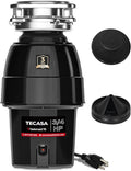 3/4 HP Garbage Disposal, TECASA Food Garbage Disposal with Power Cord, Stainless Steel Grinding System and 3-Bolt Mounting, Continuous Feed Garbage Disposals, Quiet, Taskmaid Series 75-Ruum Studio Home