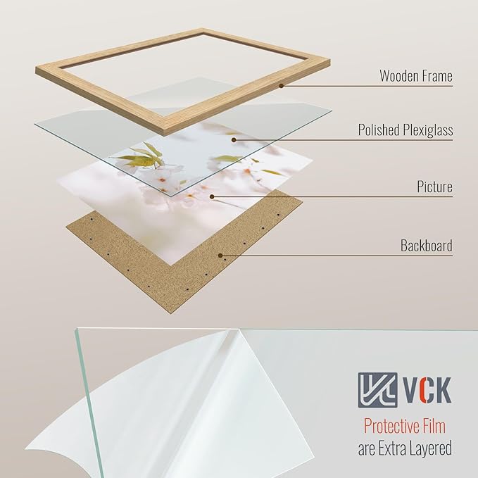 VCK 11x17 Picture Frame 3 Pack - Oak, Natural Solid Wood Poster Frames, Wall Gallery Frame-Ruum Studio Home