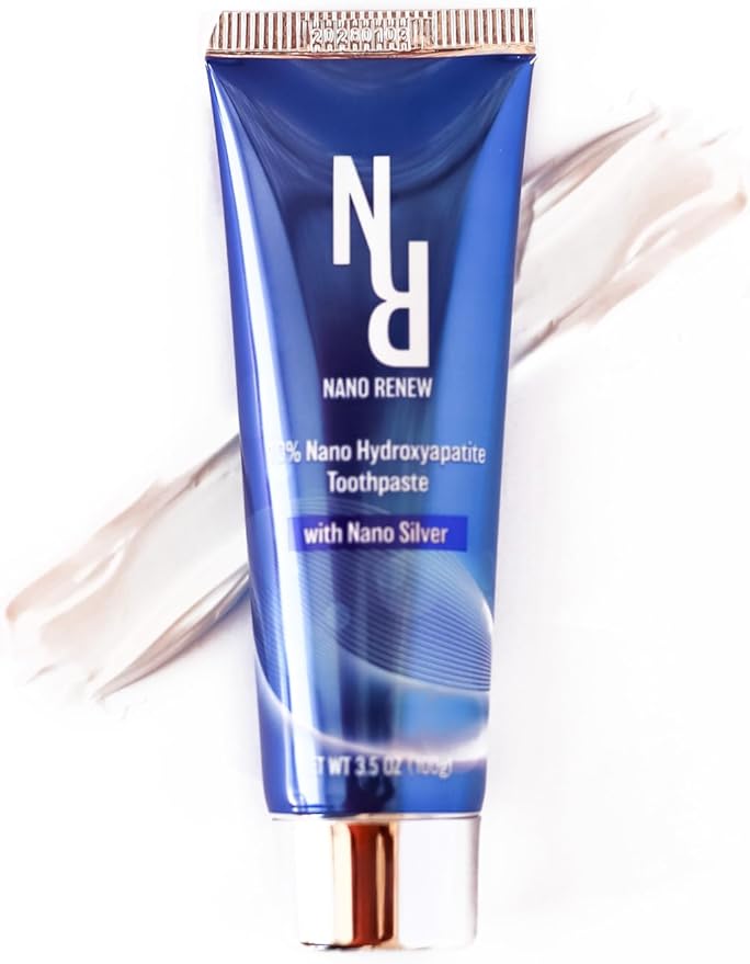 10% Nano Hydroxyapatite Toothpaste (Fluoride Free), with Nano Silver, Natural, Remineralizing, Whitening, Sensitive Teeth, SLS Free, Xylitol Nano-Hydroxyapatite Toothpaste for All Ages, 3.5 oz-Ruum Studio Home