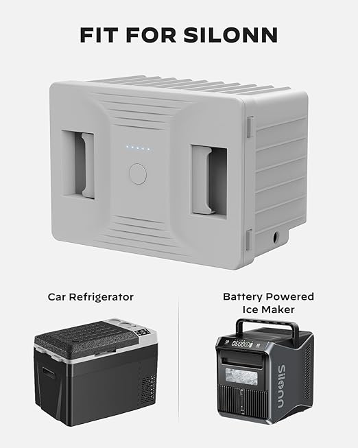 Silonn 168 Wh Detachable Battery for 12 Volt RV Ice Maker, Specially Equipped SLIM39 Series Portable Ice Maker (Adapter not Included)-Ruum Studio Home