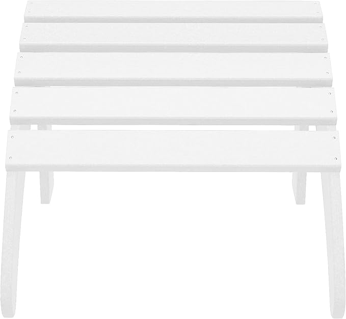 WestinTrends Outdoor Ottoman, Patio Adirondack Ottoman Foot Rest, All Weather Poly Lumber Folding Foot Stool for Adirondack Chair, Widely Used for Outside Porch Pool Lawn Backyard, White-Ruum Studio Home