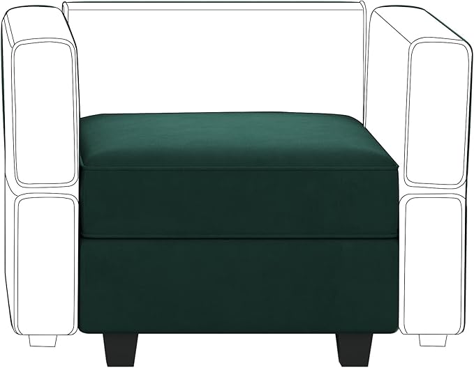 Belffin Storage Ottoman Module for Modular Sectional Sofa Square Seat Cube Velvet Foot Stool Green-Ruum Studio Home