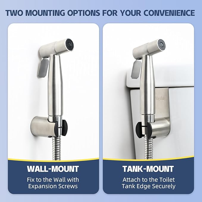 Handheld Bidet Sprayer for Toilet - Bidets for Existing Toilets Adjustable Water Pressure with Bidet Hose for Feminine Wash, Stainless Steel Muslim Shower Jet Spray for Toilet (Warm and Cold)-Ruum Studio Home