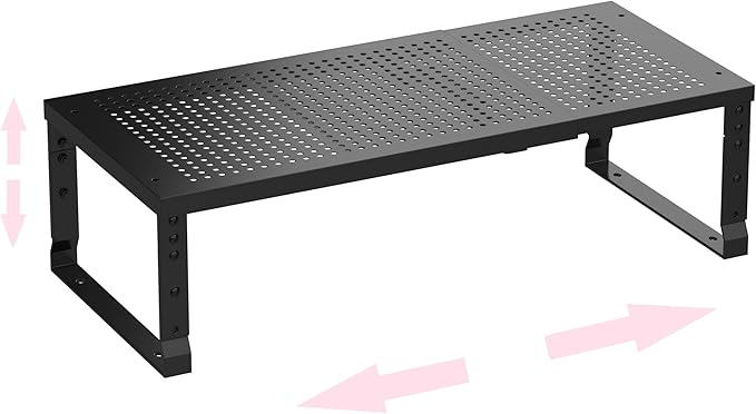 Metal Stackable Expandable Storage Shelf - Multi-Functional Home Storage Shelf, Suitable for Kitchen, Cabinet，Bathroom, Office, Garage, etc.（1PACK/Black/Medium-Ruum Studio Home