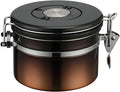 malmo Coffee Canister, Airtight Coffee Container with Date Tracker Lid, Stainless Steel Canister for Kitchen Food Storage (Black-Copper, 9oz)-Ruum Studio Home