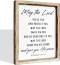 Christian Wooden Plaque, Bible Verse Scripture Decor, Framed Wall Plaque Signs 15 * 11.5 inches, Inspirational Christian Gift, May the Lord Bless You and Protect You Sign-Ruum Studio Home