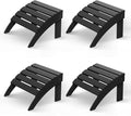 GREENVINES Adirondack-Ottoman | Set of 4 | HDPE Plastic | Outdoor Footrest | All Weather | Foot Rest | Foot Stool | Black | for Adirondack Chair | for Patio Backyard Pool-Ruum Studio Home