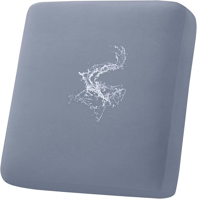 hyha Waterproof Couch Cushion Covers, Stretch Sofa Couch Seat Slipcover for Dog Washable, Non-Slip Waterproof Outdoor Cushion Covers for Patio Furniture Replacement (1 Piece for Small, Grey)-Ruum Studio Home