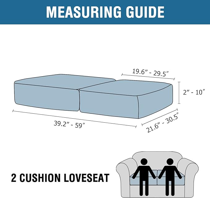 H.VERSAILTEX Velvet Stretch Couch Cushion Cover Plush Cushion Slipcover for Chair Loveseat Sofa Cushion Furniture Protector Seat Cushion Sofa Cover (2 Piece Medium Sofa Cushion Covers, Brown)-Ruum Studio Home