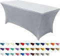 ABCCANOPY 6 FT Grey Spandex Table Cover Stretch Fitted Wrinkle Resistant Tablecloth Reuse for Rectangular Folding Table Patry Event Wedding Banquet Protector-Ruum Studio Home