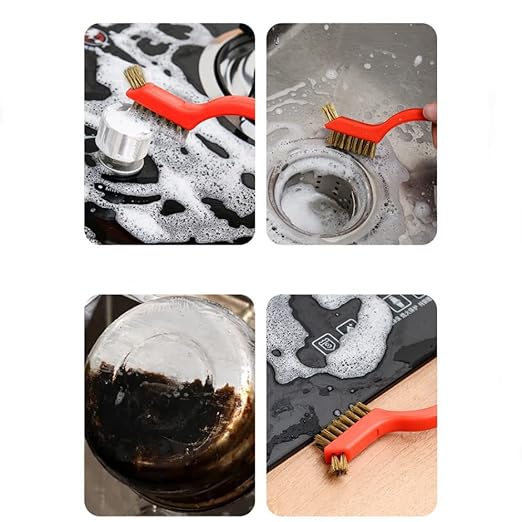 Wire Scratch Brush Set Soft Grip for Rust, Dirt & Paint Scrubbing with Deep Cleaning (18, 18PCS - Brass Wire)-Ruum Studio Home