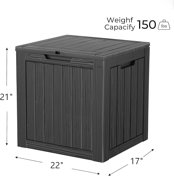 35 Gallon Outdoor Storage Box Waterproof Lockable Resin Deck Box Large, Patio Storage Bin for Pool Accessories Cushion Furniture, Garden Tools, UV-Resistant Outside Delivery Black-Ruum Studio Home