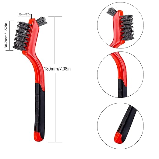 Wire Scratch Brush Set Soft Grip for Rust, Dirt & Paint Scrubbing with Deep Cleaning (24, 24PCS - 10PCS Stainless Steel Wire 10PCS Brass Wire and 4PCS Nylon Wire)-Ruum Studio Home