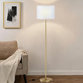 Ambimall 60'' Modern Floor Lamp with Shade, Tall Lamps for Living Room, Bedroom, Office, Dining Room, White Shade with Gold Pole(Without Bulb)-Ruum Studio Home