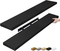 Sorbus Floating Shelves for Wall - 48 Inch Long Bathroom Shelves, Wall Decor for Bedroom, Kitchen, Living Room & Book Storage - Mounted Floating Shelf with Invisible Brackets (Black, 2 Pack)-Ruum Studio Home