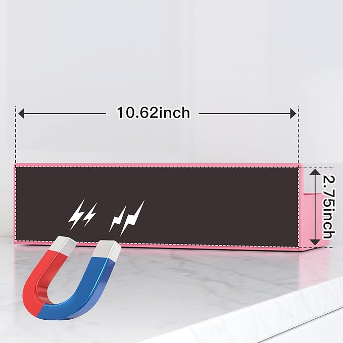 Magnetic Spice Rack for Refrigerator, Kitchen Organizer and Storage Shelf, Pink(4 Pack)-Ruum Studio Home