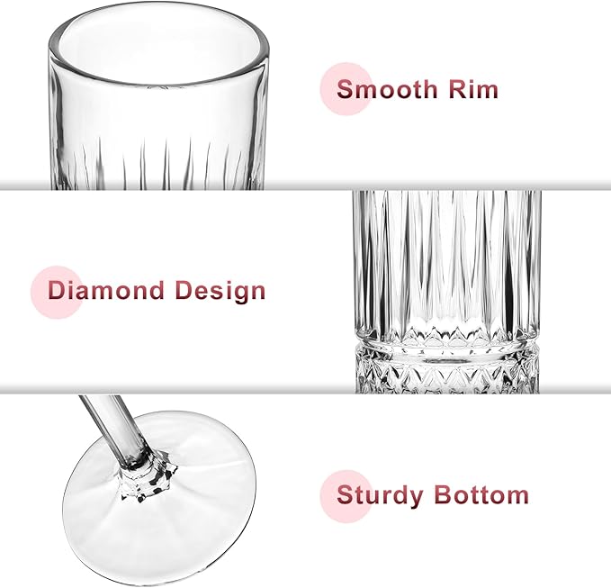 Champagne Flutes Set of 6, 7oz Square Champagne Glasses, Lead-Free Crystal Champagne Flute Glass, Unique Gift for Birthday, Wedding, Anniversary-Ruum Studio Home