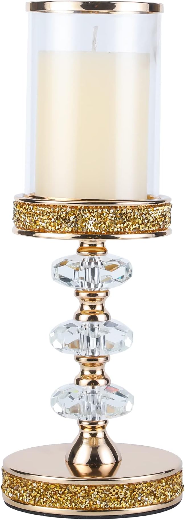 Candle Holder, Pillar Candle Holders, Crystal Candlesticks Holder for Wedding, Parties, Events, Chirstmas,Home Decor, Table Centerpieces CH028D (L)-Ruum Studio Home