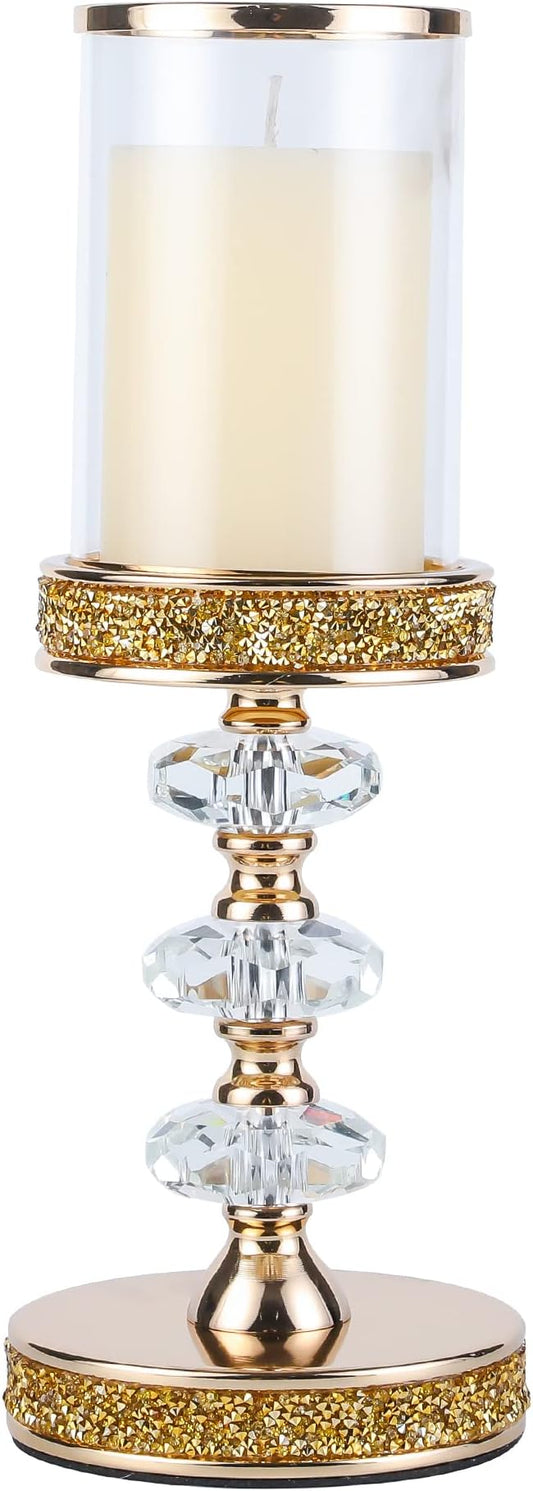 Candle Holder, Pillar Candle Holders, Crystal Candlesticks Holder for Wedding, Parties, Events, Chirstmas,Home Decor, Table Centerpieces CH028D (L)-Ruum Studio Home