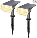 Linkind Solar Lights Outdoor Waterproof IP67, StarRay Dusk-to-Dawn Outdoor Solar Lights, 3 Lighting Modes Solar Spot Lights Outdoor for Garden, Yard, Landscape (Warm White, 2 Pack)-Ruum Studio Home