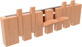 Wall Mounted Piano Key Hanger | Flip Style Hook | Entrance Wall Art Hook, Made of Oak Wood (3 Times Painted, 4 Times Polished) (Beech, 6Hooks)-Ruum Studio Home