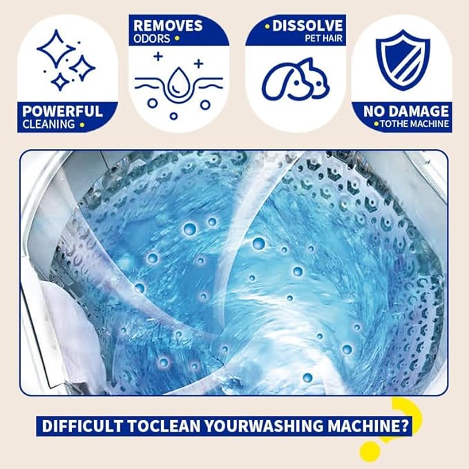 Washing Machine Cleaner Tablets - 24 Pack (12 Month Supply) | HE Compatible for Top & Front Load Washers | Pet-Safe Formula Eliminates Odors, Lint & Detergent Buildup-Ruum Studio Home