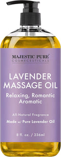 MAJESTIC PURE Lavender Massage Oil for Massage Therapy - Refreshing, and Relaxing - Natural Oils with Lavender Essential Oil - for All Skin Types - Men and Women - 8 fl oz-Ruum Studio Home