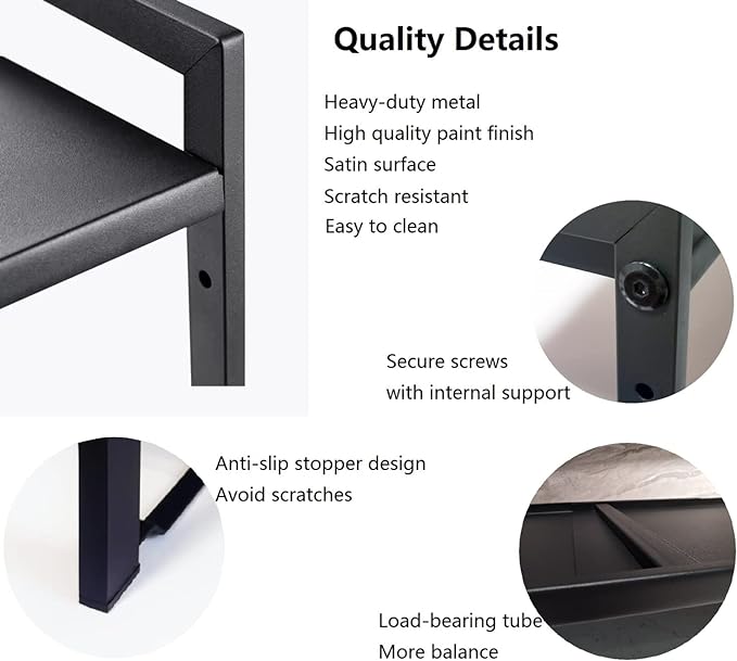 Expandable Cabinet Shelf Organizer 16-26" L Stackable Kitchen Counter Shelf Sink Rack Countertop Storage Black (Wide 10.6”D)-Ruum Studio Home