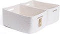 Large Storage Baskets for Shelves, Closet Organizers Bins for Clothes Blanket Towels, Baby Nursery, Toy Baskets Box, Woven Rope Baskets, 17 x 13 x 7.5”, 2 Packs Off White-Ruum Studio Home