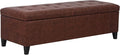 Joveco 51 Inch Storage Ottoman Bench,Tufted Leather Storage Bench for Bedroom (51”,Brown)-Ruum Studio Home