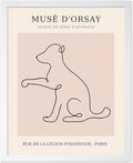 Poster Master Vintage Poster - Retro One Line Dog Drawing Print - Dog Art - Minimal Gift for Men, Women, Animal Lover - Abstract Wall Decor for Home, Office, Bedroom, 11x14 White Framed-Ruum Studio Home