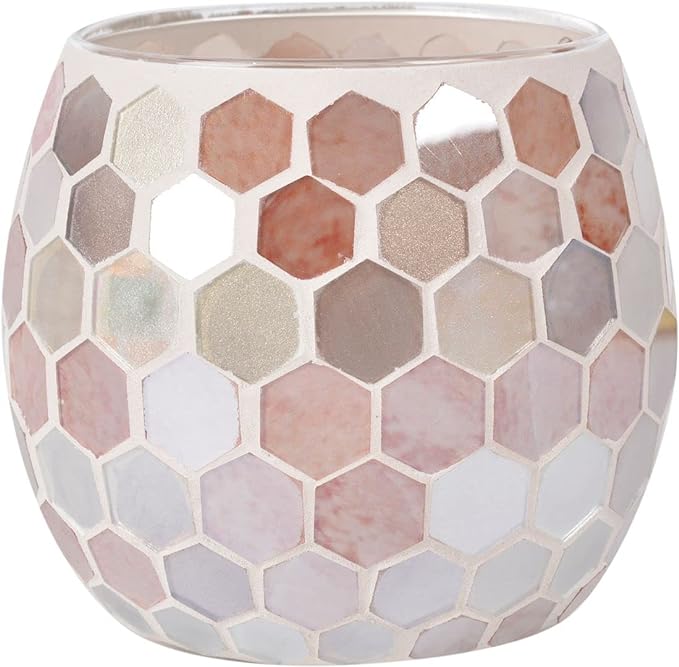 Votive Candle Holder Tea Lights - Glass Candle Holders, Mosaic Tealight Candle Holder, Candle Jar Cup for Wedding Centerpiece Party Table Decorations, Valentines Day Decor-Ruum Studio Home