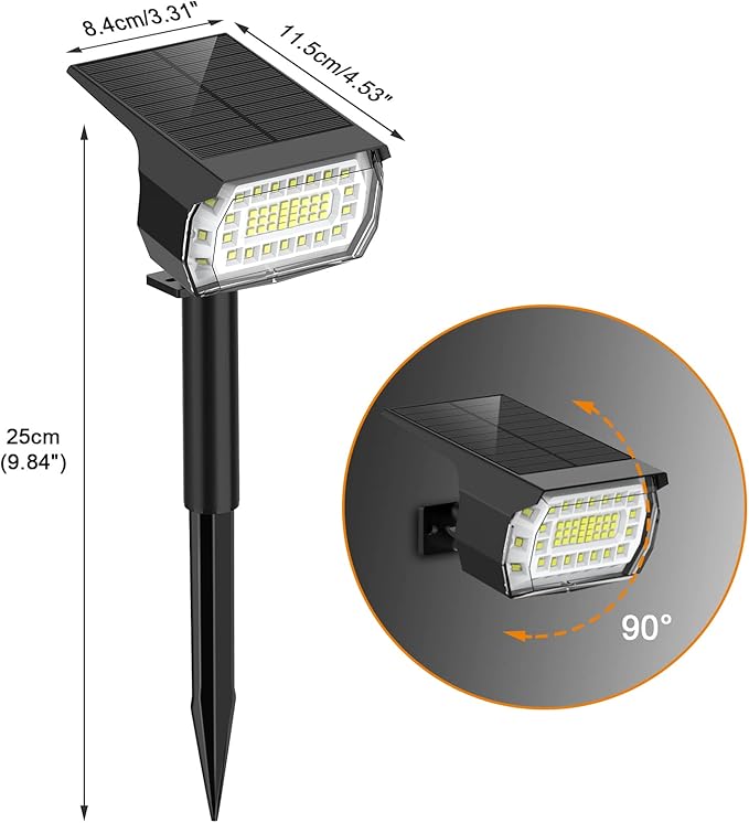 LANSOW Solar Spot Lights Outdoor, [8 Pack/57 LED] 2-in-1 Solar Landscape Spotlights, 3 Modes IP65 Waterproof Dusk to Dawn Solar Powered Flood Wall Lights for Outside Yard Garden Pathway(Cool White)-Ruum Studio Home