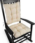 BUYUE Chair Cushion Set for Rocking Chair, Back Pillow & Seat Cushion with Ties, Original Woven Fabric Non-Slip Chair Pads for Elderly Sitting, Beige-Ruum Studio Home