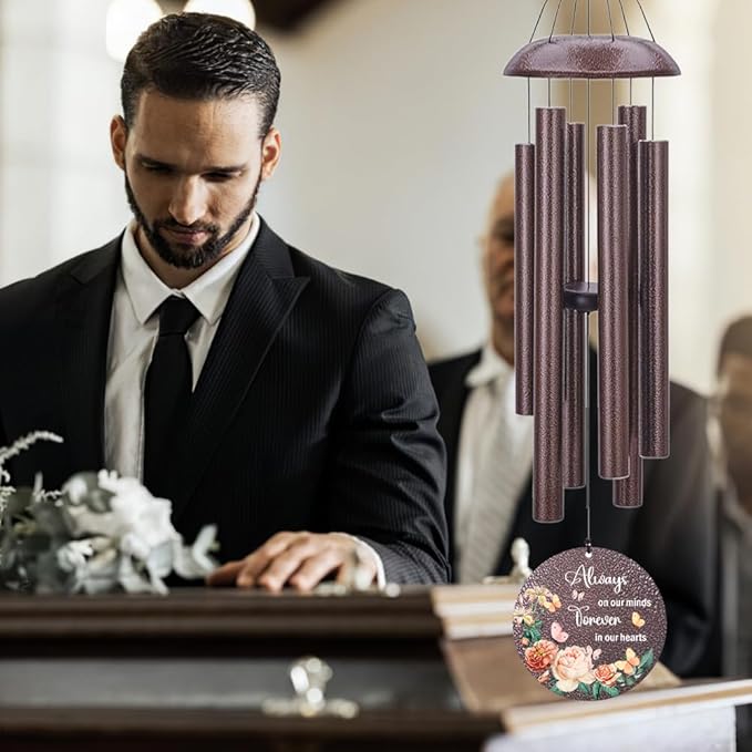 Personalized Memorial Wind Chime, Metal Wind Chime Deep Tone, Wind Chimes for Loss of Loved One, Commemorative Sympathy Bereavement Gifts, Decorative Wind Chimes Outdoor-Ruum Studio Home