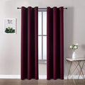 ChrisDowa Grommet Blackout Curtains for Bedroom and Living Room - 2 Panels Set Thermal Insulated Room Darkening Curtains (Burgundy Red, 42W x 84L)-Ruum Studio Home