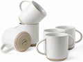 Kanwone Coffee Mugs 16oz, Stoneware Mugs Set, Ceramic Coffee Cups with Handle for Latte, Hot Tea, Cappuccino, Cocoa, Housewarming Wedding Gift, Microwave and Dishwasher Safe, Set of 6, Neutral White-Ruum Studio Home