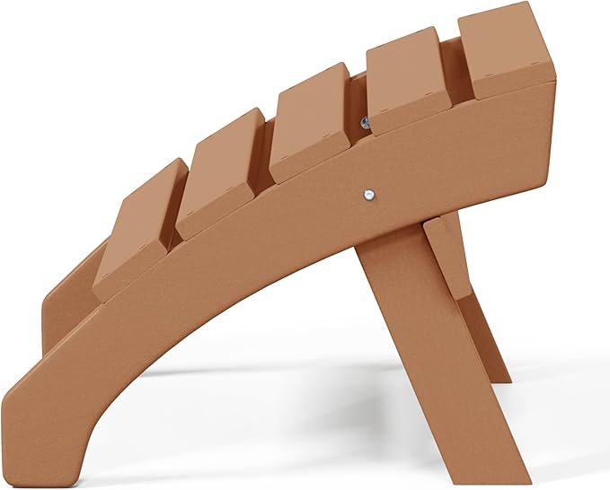 WestinTrends Dylan Outdoor Patio HDPE Adirondack Ottoman Footrest, Teak-Ruum Studio Home