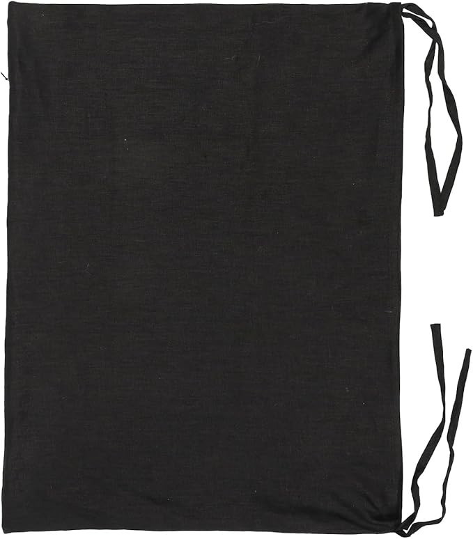 Hanging Linen Laundry Bag, 100% Pure Flax Linen Over The Door Hamper with Bottom Zipper for Laundry Room, Household Dirty Cloth Storage Organizer Bag, Black-Ruum Studio Home