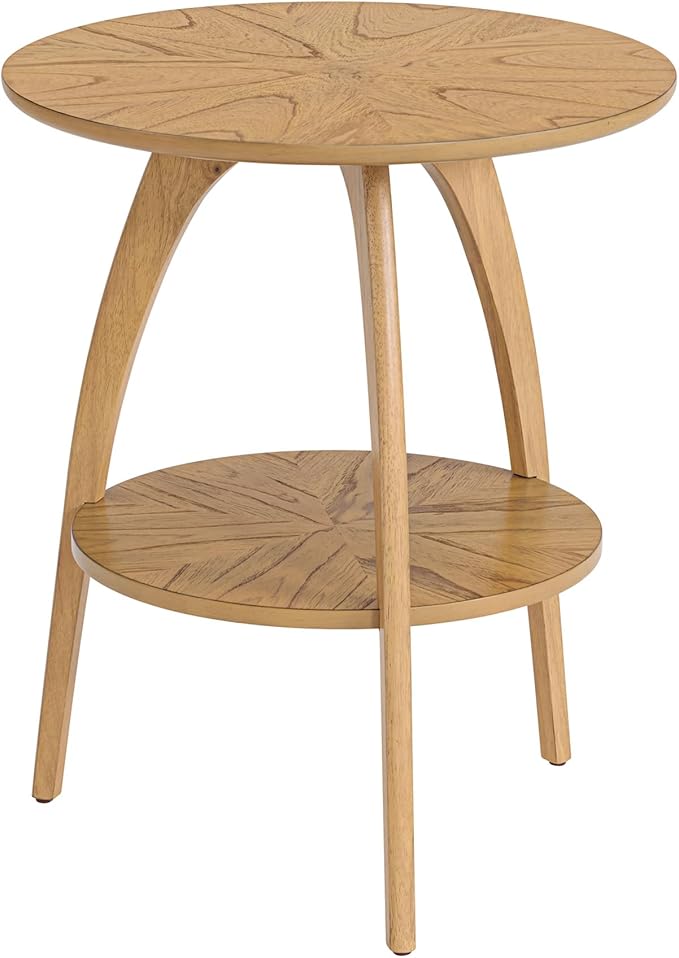 Martin Svensson Home LAX 20" Round End/Side Table with Storage, Light Oak-Ruum Studio Home