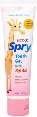 Spry Natural Xylitol Toothpaste for Baby, Toddler and Kids Age 3 Months and Up - Fluoride Free Tooth Gel, Tasty, Support Development of Emerging Teeth, Bubble Gum 2 Fl Oz (Pack of 1)-Ruum Studio Home