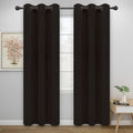 Easy-Going Blackout Curtains for Bedroom, Solid Thermal Insulated Grommet and Noise Reduction Window Drapes, Room Darkening Curtains for Living Room, 2 Panels(42x84 in, Dark Brown)-Ruum Studio Home