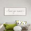 Love You More Sign 40''×15'' Master Bedroom Above Over Bed Wall Decor Modern Farmhouse Large Vintage Wood Framed Hanging Over Bed Bedside Wall Art (White)-Ruum Studio Home