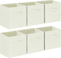 GhvyenntteS Storage Cubes, 11 Inch Cube Storage Bins with Dual Handles, Collapsible Fabric Storage Bins for Shelves Closet, Storage Baskets for Organizing Clothes, Bedding, Toys, Books (6 Pack, Beige)-Ruum Studio Home