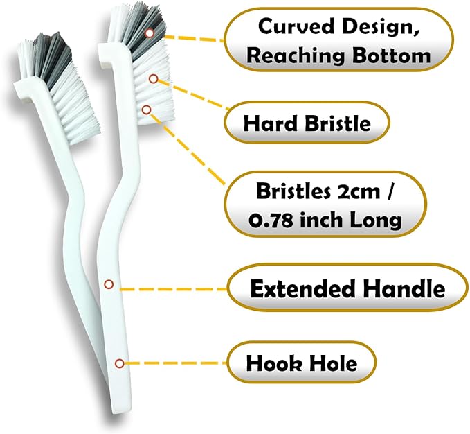 Crevice Cleaning Brush Set, Multi-Purpose Hard Bristle Brushes for Deep Cleaning Kitchen, Bathroom, Grout, Sink, Cup, Teapot, Bottle, Blender, Corners, Tight Spaces & More-Ruum Studio Home