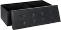 SUPER DEAL 43 Inch Folding Storage Ottoman Bench, Faux Leather Storage Chest Shoes Bench with Divider Padded Seat Couch Footrest for Bedroom Entryway, 660 lbs Capacity 43"x 15"x 15", Black-Ruum Studio Home