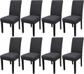 JQinHome Dining Room Chair Covers Set of 8, High Stretch Chair Slipcover Removable Washable Chair Seat Protector Cover for Home Party Hotel Wedding Ceremony (Grey)-Ruum Studio Home