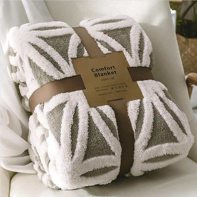 UKELER Grey Flannel Sherpa Throw 60''×50'' Soft Plush Flannel Blanket Throws for Bed/Couch/Sofa/Office/Camping-Ruum Studio Home