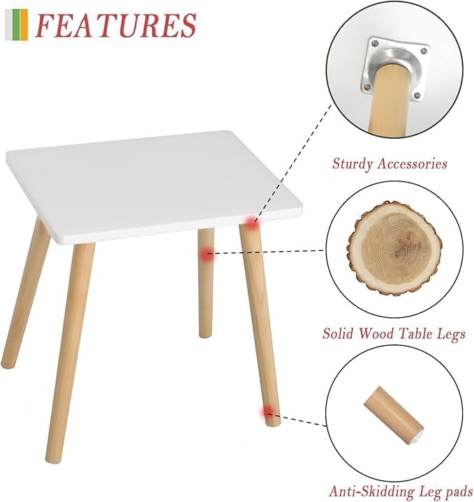 AWASEN Side Table, Small End Accent Table for Living Room Bedroom Office Small Spaces, Modern White Side Table Nightstand with Solid Wood, Easy Assembly, (White)-Ruum Studio Home