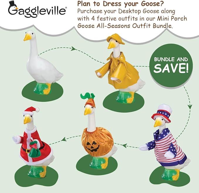 Fox Valley Traders Gaggleville Desktop Goose 7" H Statue-Ruum Studio Home